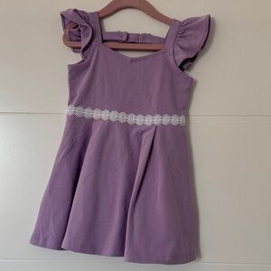 Janie and Jack Purple Kids Dress with Lace Detail